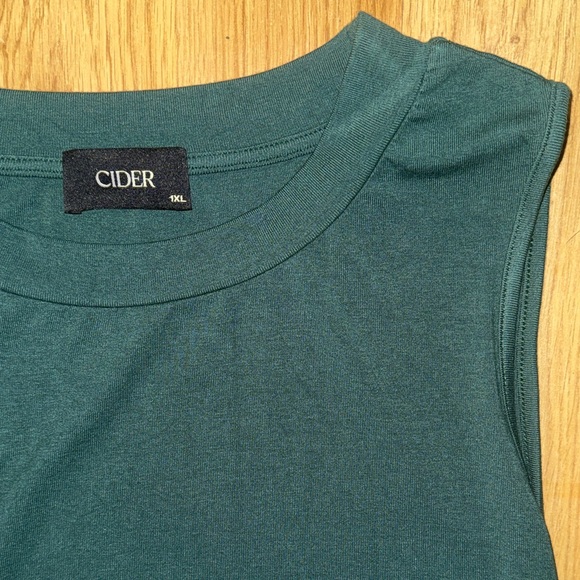 Cider size 1XL Dark Teal green sleeveless tank Tee shirt top - Picture 6 of 7